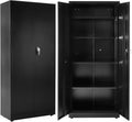 DUMOS Metal Storage Cabinet, 71" Locking Steel Storage Cabinet with 2 Doors and 5 Shelves, Tall Steel Cabinet for Garage, Home, Office, Gym,School, Black