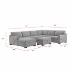 Thomasville Langdon Fabric Sectional with Storage Ottoman