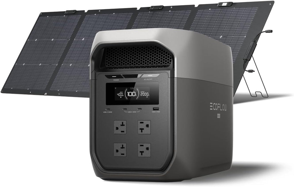 EF ECOFLOW Portable Power Station DELTA 3 MAX with 220W Solar Panel  3400W X-Boost Output  Ultra-Fast 0-80% Charging in 1.13 Hr  Home Backup & RV Camping