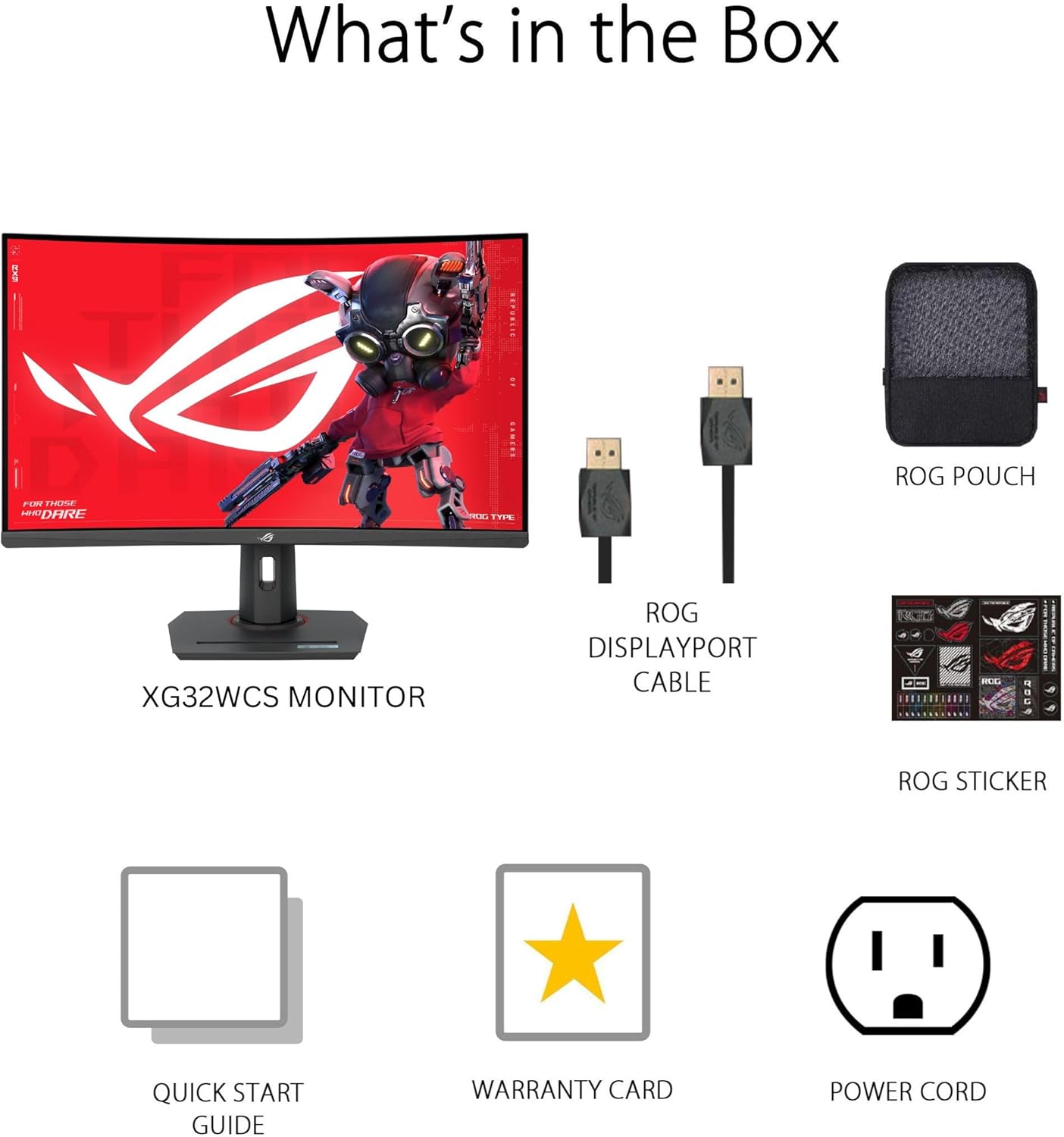ASUS ROG Strix 32” 1440P USB-C Curved HDR Gaming Monitor (XG32WCS) - QHD  180Hz  1ms  Fast VA  Extreme Low Motion Blur Sync  FreeSync  DisplayWidget  Tripod Socket  AI Technology  3 yr Warranty