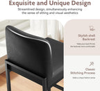 ALPHA HOME 24 Inch Bar Stools, Kitchen Counter Stools with Backs, Black Bar Stools Set of 4, PU Leather Barstools, Kitchen Stools with Back&Upholstered Footrest, Sturdy Chromed Metal Steel Frame