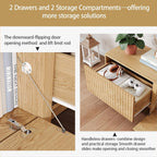 TV Stand and Coffee Table Set of 2, Modern TV Stand for Living Room, 98” Entertainment Center Fits 55”-95” TVs,Lift Top Coffee Table for Home,Office, Natural