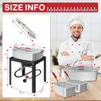 18QT Outdoor Propane Fish Fryer | 50,000 BTU Propane Deep Fryer | Includes 2 Baskets | Lid | Cover | 9" Fryer Tong & 6" Thermometer | Perfect for Cooking Fish, Chicken Wings, and Fries