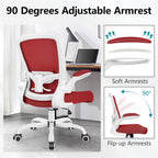 FelixKing Office Chair, Ergonomic Desk Chair Breathable Mesh Chairs Adjustable High Back Lumbar Support Flip-up Armrests, Executive Rolling Swivel Comfy Computer Chairs Home Office Fire Brick