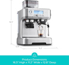 CASABREWS 5700Pro Espresso Machine with Grinder, Professional Coffee Maker with Milk Frother Steam Wand, Barista-Quality Cappuccino Latte Machine with LCD Display, Great for Coffee Enthusiasts
