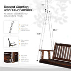 VINGLI Heavy Duty 880 LBS 5 FT Wooden Porch Swing Outdoor  Outdoor Hanging Swing Bench (5 FT  Rustic)