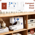 Mini Sewing Machine, Dual Speed Double Needle, 14 Stitch Portable Sewing Machine for Beginners, Adults, Home Use