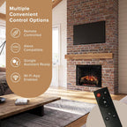 Modern Ember Uptown 33" Smart Electric Fireplace Insert with Remote Control, Compatible with Alexa - 1,000 Sq Ft Electric Heater with Realistic Flames and Log Set