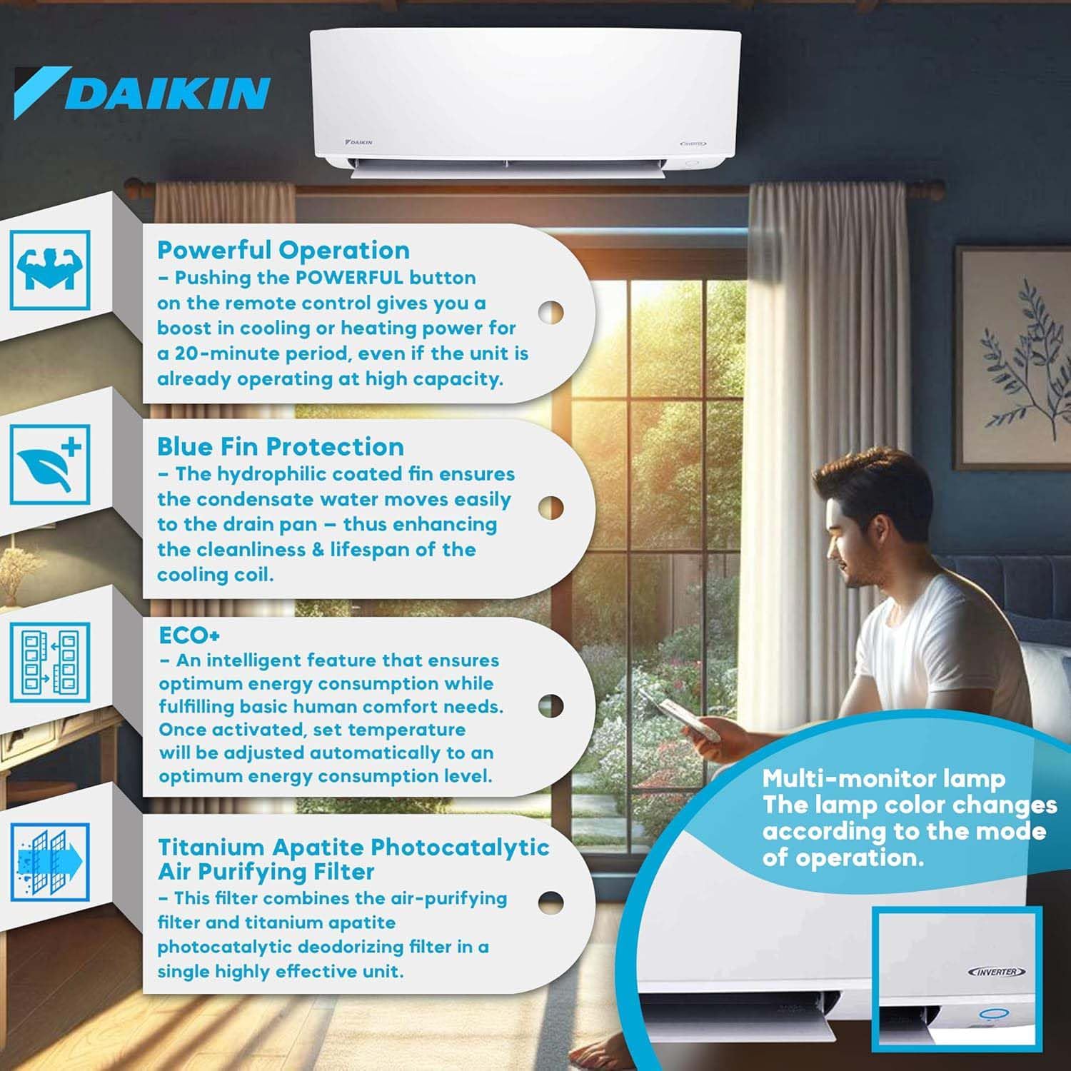 Daikin 18,000 BTU 18 SEER2 Entra R32 Series Ductless Mini Split Heat Pump System w/Maxwell All-Inclusive 15' Installation Kit and Wall Mounting Bracket (230V)