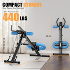 Abdominal Trainers - Adjustable Ab Trainer Machine - Home Gym Core Strength Trainer for Men & Women - Blue