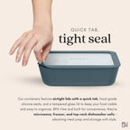 Ceramic Coated Glass Food Storage Containers | No PTFE, PFOA, PFAS, and BPA | Reusable Non Toxic Meal Prep Containers with Glass Lids | Easy To Store | 10 Piece Set Dusk