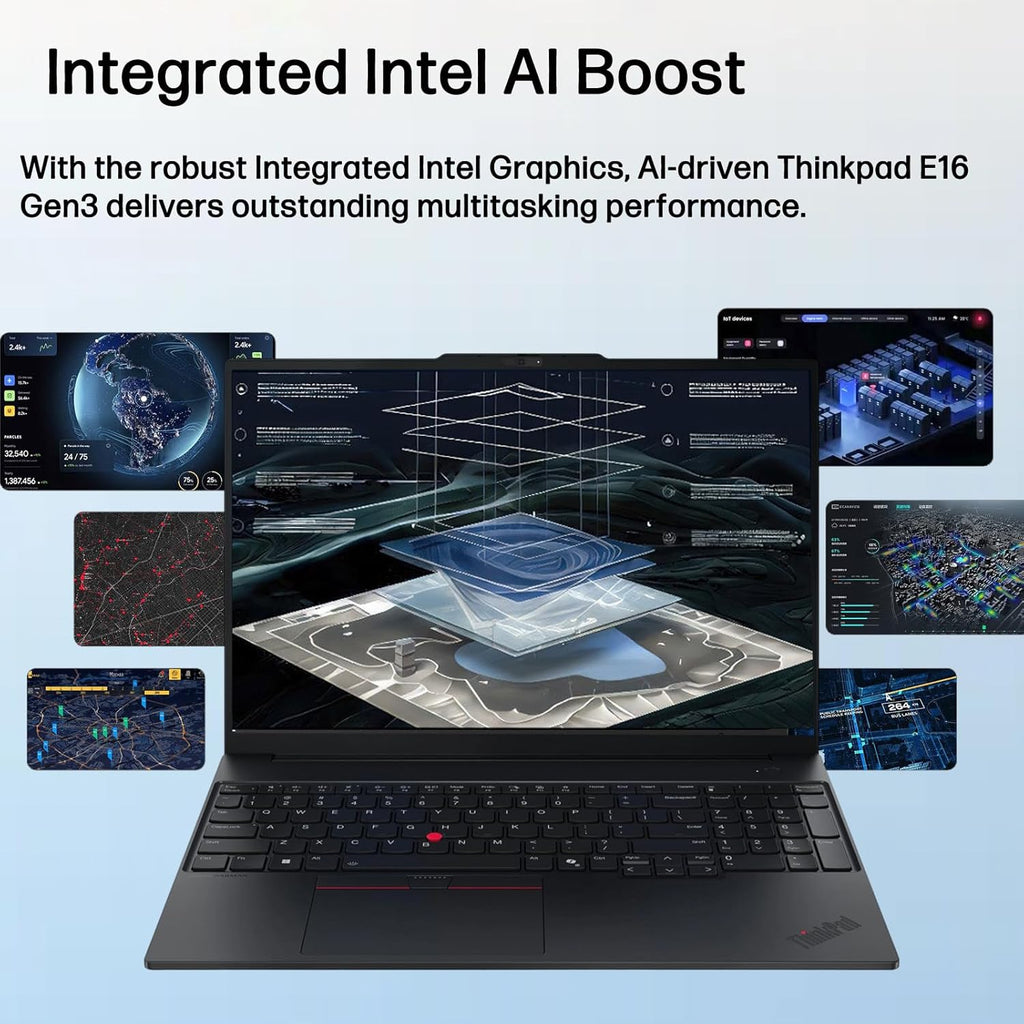 Lenovo ThinkPad E16 Gen 3 16" FHD+ Business Laptop Computer  Intel 14-Core Ultra 5 225H  16GB DDR5  512GB SSD  WiFi 6E  Bluetooth 5.3  Backlit Keyboard  Fingerprint Reader  Windows 11 Pro  no Mouse