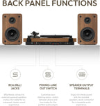 SoulBox S1 Vinyl Record Player with Stereo Speakers  Turntable with Built-in Preamp  S-Shaped Tonearm  33/45 RPM - Walnut