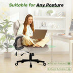 Office Chair, Big and Tall Executive Chairs with Lumbar Support for Back Pain, Breathable Desk Computer Chair with Adjustable Flip-up Armrests, Wide Cushion Swivel Home Office Chair Beigewhite