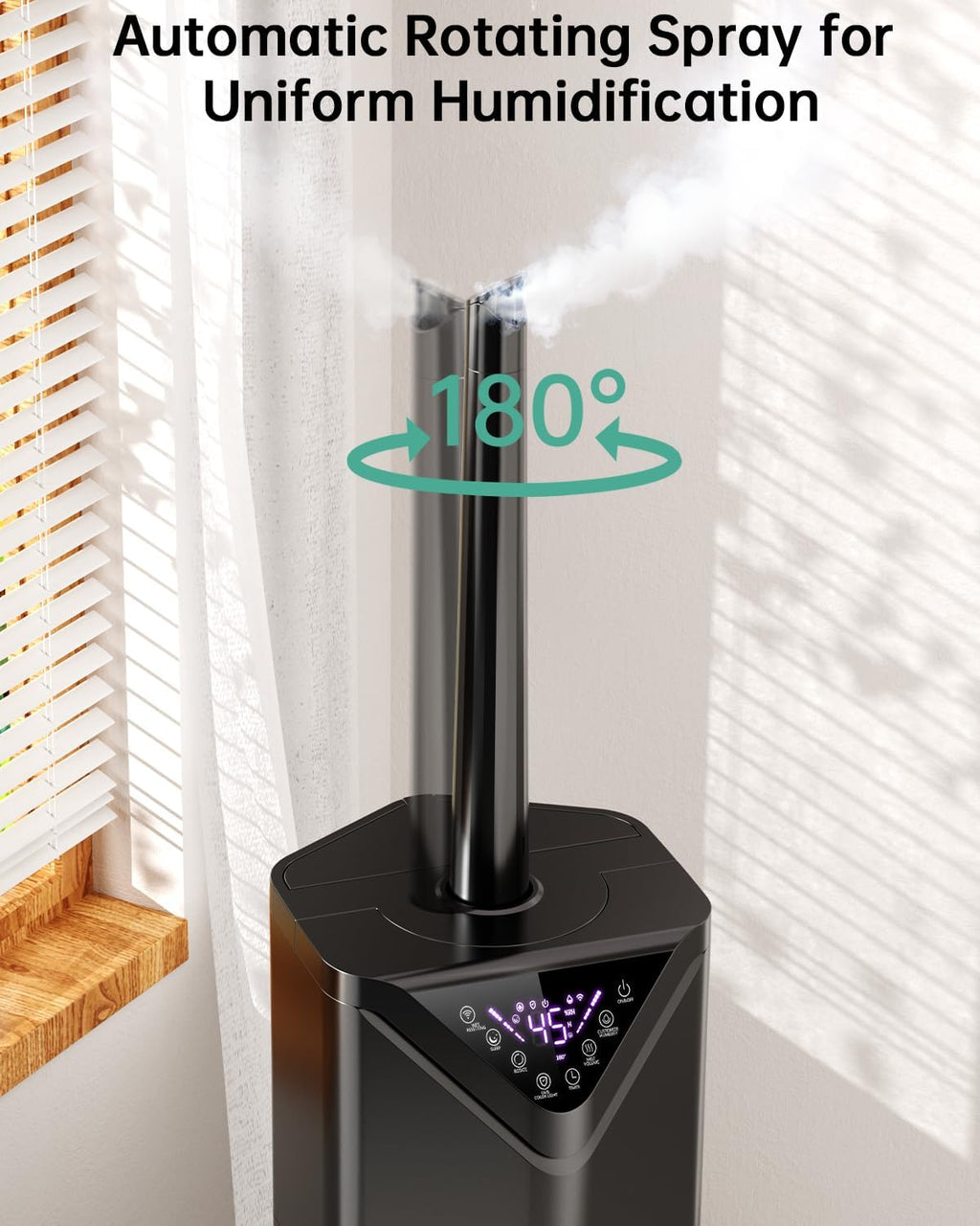 5Gal Humidifiers for Bedroom Large Room up to 2800ft², APP/Remote Control, 60H Supersized Cool Mist Humidifier with Auto 180°Mist Tube, 24H Timer, Top Fill Humidifiers for Home Office Plants