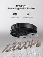 DREAME X40 Ultra Robotic Vacuum with Removable & Liftable Mop, 12,000Pa Suction, Side Brush Extensive Cleaning, 158°F Mop & Washboard Self Cleaning, Auto-Empty, Auto Refill, liftable Brushes