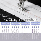 Ninonly Sewing Machine for Beginners, Electric Sewing Machine with 16 Stitches, Foot Pedal and Accessories Kit for Home DIY Sew Projects, Purple