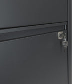 Bisley 3-Drawer Flush Front Vertical File Cabinet - Anthracite Grey, 2 Utility Drawers + 1 Hanging File Drawer, Powder-Coated Steel, Locking Bottom Drawer
