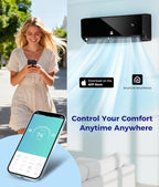Mini Split Ac/Heating System - 12000 BTU Mini Split Air Conditioner with Heat Pump Wifi Enabled Inverter, 20 SEER2 115V Energy Efficient Precharged DIY Split Ac Unit Up to 750 Sq.Ft