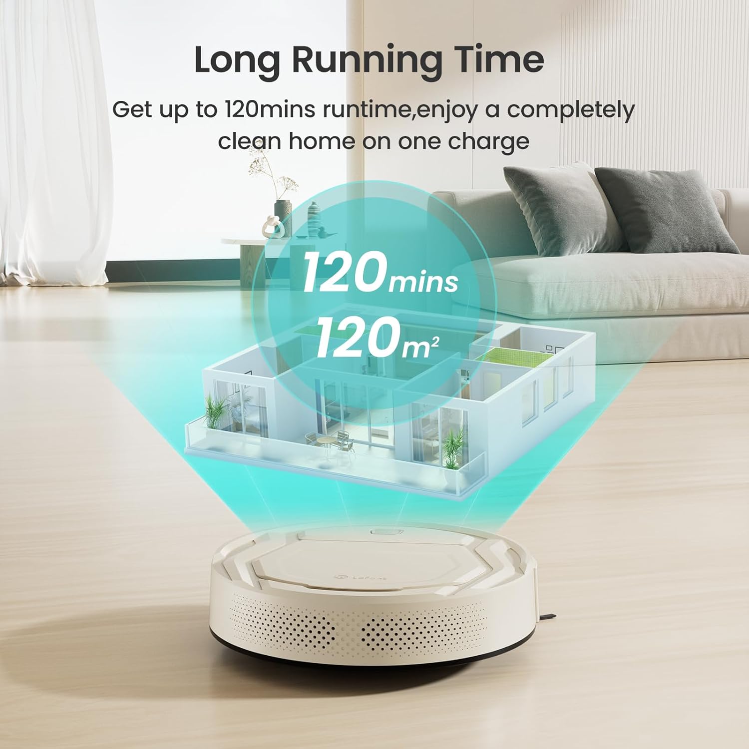 Lefant Robot Vacuum, Slim Quiet, 3 Adjustable Strong Suction Levels, Robot Vacuum Cleaner Ideal for Pet Hair Hard Floor and Daily Cleaning, WiFi/App/Alexa/iWatch Control, M210 Pro