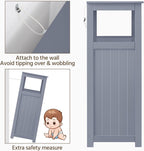 Yaheetech Bathroom Storage Cabinet Bathroom Floor Cabinet Freestanding Storage and Organizer with Door, 3 Drawers, Adjustable Shelf, 35.5 Inches Height, Gray