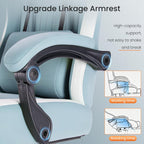 DUMOS Gaming Chair with Linkage Armrests, Video Game Chairs with Pocket Spring Cushion, Ergonomic Computer Silla Gamer Office Desk Chair with Footrest for Adults & Students, Blue