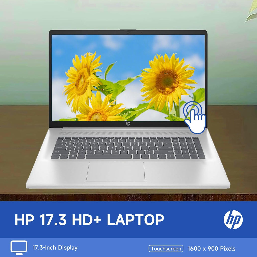 HP 17.3" Laptop for Home  Students  Business  Lifetime Office 365 for The Web  17.3" Touchscreen  8-Cores Intel CPU  w/Copilot  8GB RAM  128GB eMMC  Camera Privacy Shutter  Win11