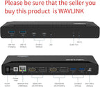 WAVLINK Universal USB C Laptop Docking Station Dual Monitors 5K/4K@60Hz with 65W Host Charging for Thunderbolt 4/3  USB-C Windows  Mac M1-M5/Macbook Neo  Chrome (2HDMI+2DP)  6USB 3.0  1Gbps Ethernet