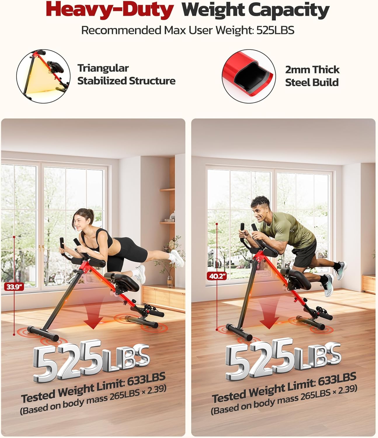 Yoleo Multi-Functional Ab Machine, Foldable Ab Workout Equipment, Ab Trainer Machine for Stomach Workout, Ab Crunch & Rowing Machine with Foam Support,7-Length Adjustable Ab Machine for Home Exercise