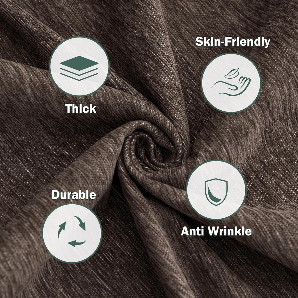 MEETSKY Sectional Dogs Couch Covers, 2 Pieces Sofa Cover for L Shape, Washable Couch Cover for 3-4 Cushion Couch Sofa Pet Friendly, Furniture Protector (XX-Large, 71"x118"+91"x134", Dark Chocolate)