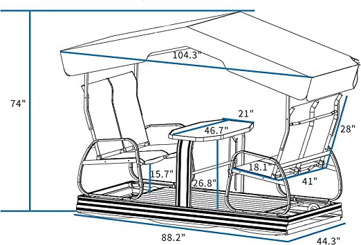Outdoor Glider Benches for Outside Porch Patio Yard Retro Metal Glider Chair Outdoor