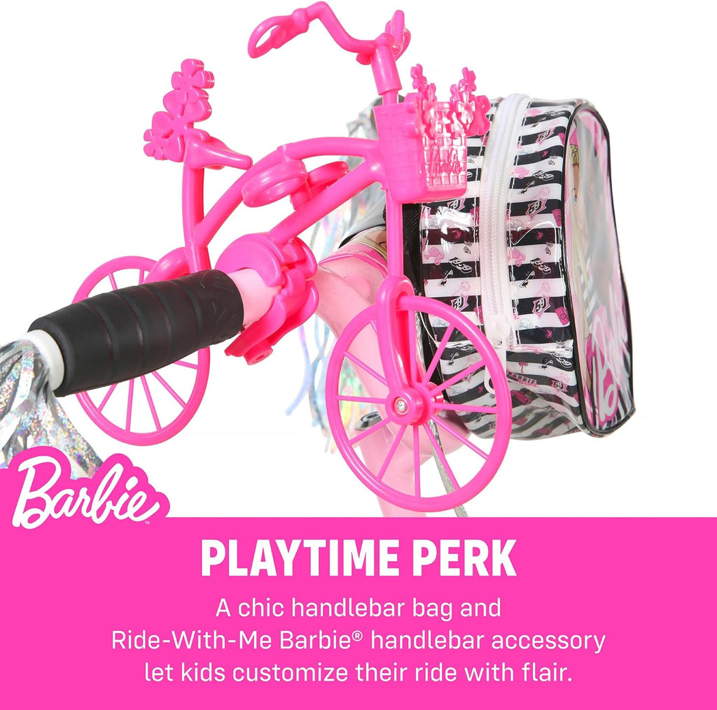 Dynacraft Barbie 16-inch Girls' Bike for Kids Ages 5-7 Years - Fun and Stylish Design, Sturdy and Durable, Perfect for Kids Learning to Ride, Easy to Assemble, Ideal for Young Riders