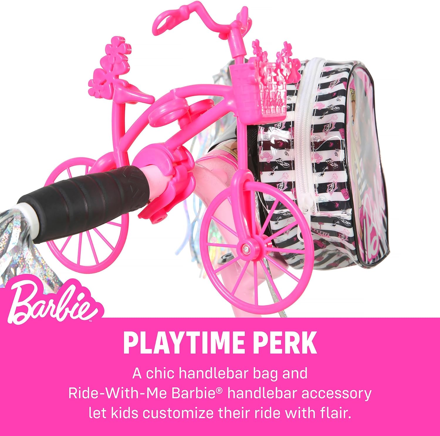 Dynacraft Barbie 16-inch Girls' Bike for Kids Ages 5-7 Years - Fun and Stylish Design, Sturdy and Durable, Perfect for Kids Learning to Ride, Easy to Assemble, Ideal for Young Riders