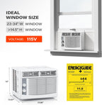 ROVSUN 5000 BTU Window Air Conditioner, Window AC Units with Mechanical Controls & Easy Install Kit, Ideal for Rooms up to 150 Square Feet, 115V/60Hz, White