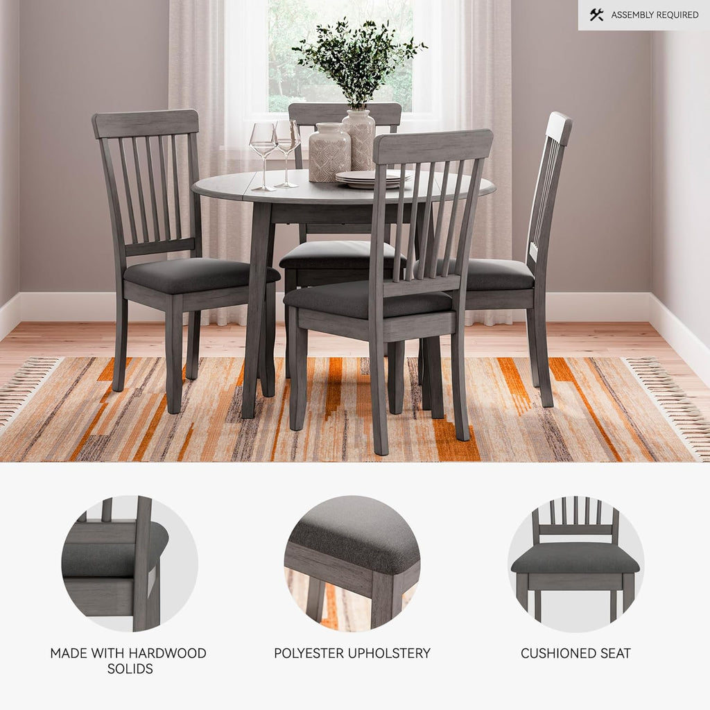 Signature Design by Ashley Shullden Casual Dining Room Side Chair with Spindle Back, 2 Count, Gray