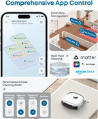 eufy Robot Vacuum E25, HydroJet System with Roller Mop, 20,000 Pa Turbo Suction, All-in-One Robot Vacuum and Mop Combo, Edge-to-Corner Cleaning, Zero-Tangle Design, AI Obstacle Avoidanced, White