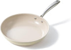 Redchef Cooking Pot Set Induction 5Qt, Saucepan Set 2.5/3.5Qt, 8 inch Nonstick Frying Pan, Stay-Cool Handles, Oven/Dishwasher Safe, PTFE PFAS Free (Beige)