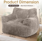 Giant Bean Bag Chair, Oversized Plush Comfy Bean Bag Sofa for Adults and Kids with Armrests, Memory Foam Mini Couch Single Lounges for Living Room, Bedroom & Game Room(Taupe)