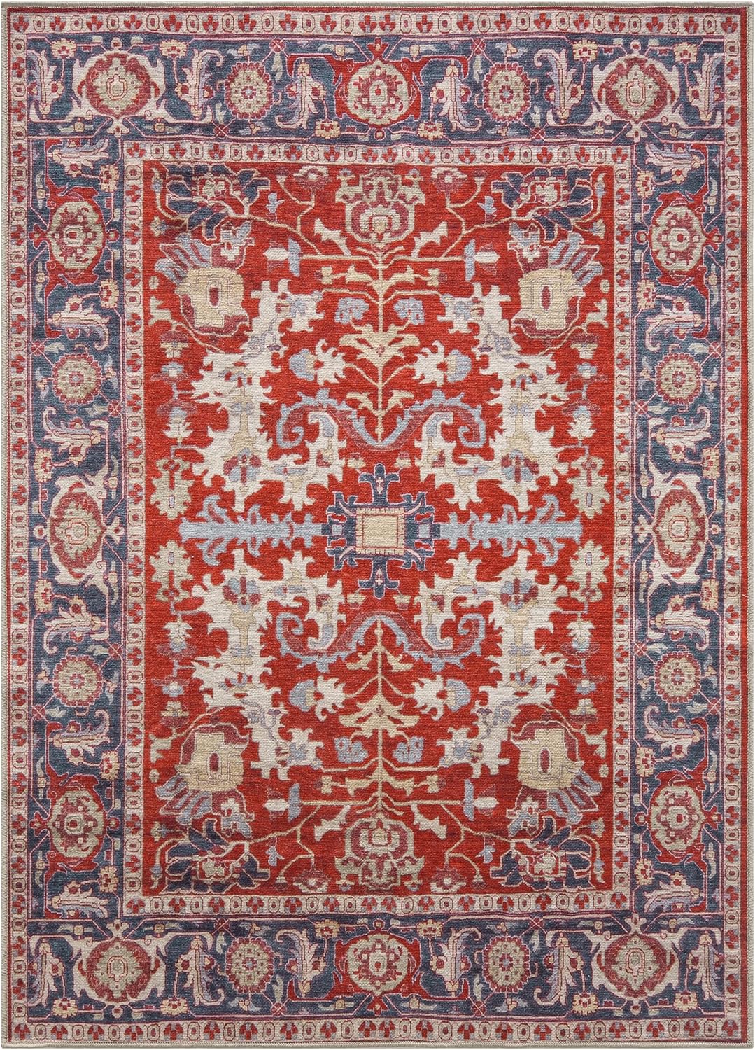 Keen Home Design 10x14 Rug - Machine Washable Area Rug with Non-Slip Backing, Ideal for Living Room, Dining Room, Bedroom - Vintage, Easy Clean, Durable, Low Pile Rug - (9'7" x 14')