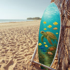JennyGems Outdoor Decorative Surfboard Wall Art - Sea Turtle Decor Ocean-Themed, Beach House Sign, Weather Resistant PVC 3 Foot
