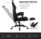 Gaming Chair for Adults, Computer Chair with Footrest and Pocket Spring Cushion,Comfortable Ergonomic Video Game Chair with Lumbar Support and Headrest for Office Home (Black)