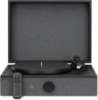 Andover Audio SpinPlay Premium All-in-One Record Player for Vinyl Record Playback - Semi-Automatic  Auto Power-On and Auto-Stop  Integrated Sound System with 270° Speaker Array - Black