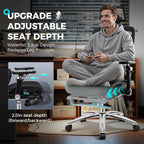 Ergonomic Office Chair with Footrest, Big and Tall Home Desk Chair, High Back Rolling Computer Chair with 5D Flip-Up Arms and Lumbar Support, Comfy Gaming Chair, Swivel Mesh Chairs, Black