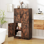 Giantex Bathroom Cabinet, 43.5” Storage Cabinet with Doors & Adjustable Shelves, Kitchen Pantry, Storage Organizer for Living Room Dining Room Study (Rustic Brown)