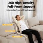 MCombo 121" Modular Sofa Couch, No Assembly Required, L Shaped Compressed Sectional Sofa with Ottoman, Deep Seat Upholstered Boneless Couch for Living Room, SS378 (Light Brown)