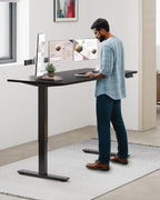 SANODESK Dual Motor Electric Standing Desk 79 x 32 Inches, Height Adjustable Sit Stand Desk with Large Splice Board for Home Office, Computer Workstation, Study & Gaming, Black Frame/Black Top