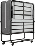 SunsGrove Twin Folding Bed with Mattress, 75" x 38" Foldable Guest Bed, Portable Rollaway Bed with 5" Memory Foam Mattress, Space-Saving Sturdy Metal Frame