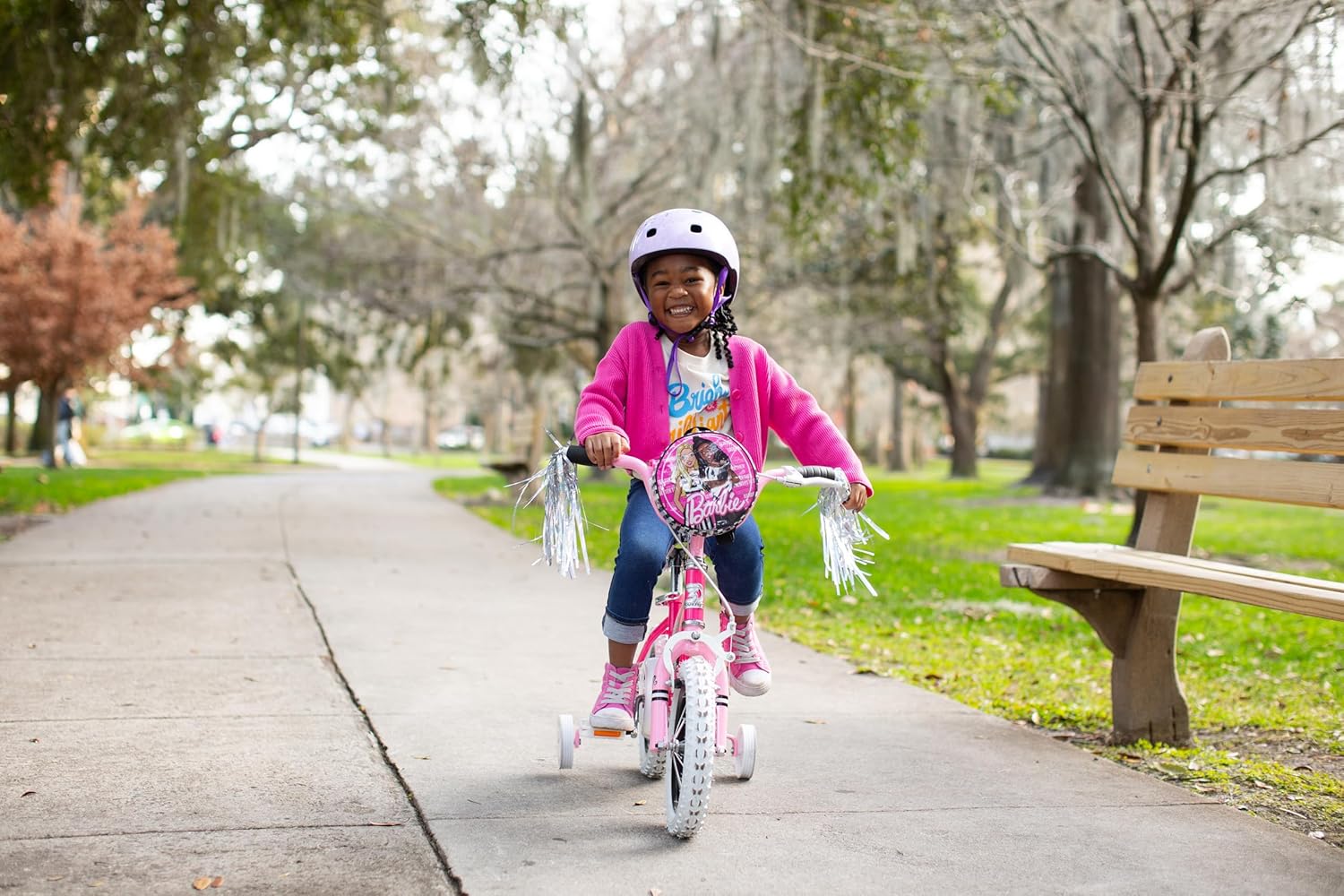 Dynacraft Barbie 16-inch Girls' Bike for Kids Ages 5-7 Years - Fun and Stylish Design, Sturdy and Durable, Perfect for Kids Learning to Ride, Easy to Assemble, Ideal for Young Riders