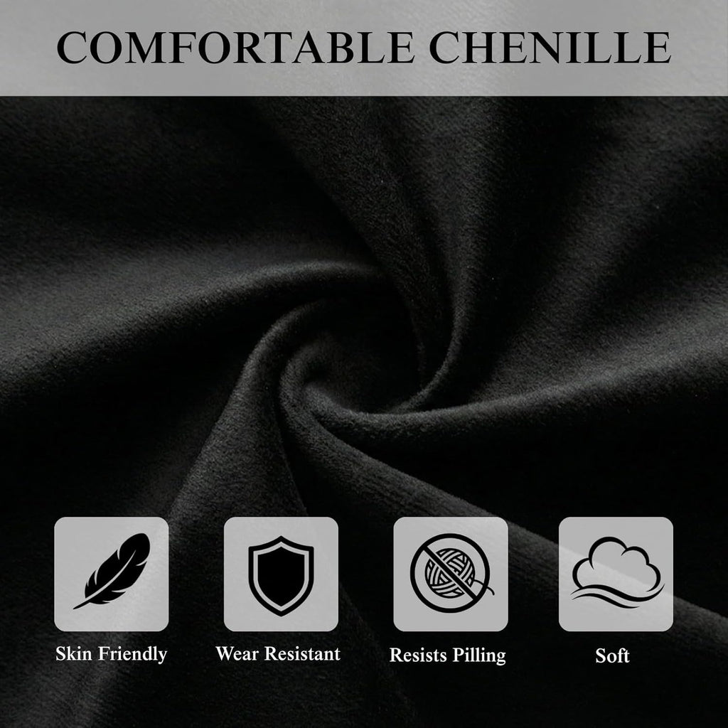 3-in-1 Sleeper Sofa Loveseat with Pull-Out Bed, Chenille Convertible Couch with Double-Layer Cushions, USB Ports & Storage Pockets for Living Room and Apartment (Black, 52.4") | Convertible Sleeper
