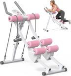 MERACH Ab Machine, Adjustable Ab Trainer Machine, AB Workout Equipment for Home Gym, Independent Dual Tracks for Mountain Climber, Foldable for Home Exercise, Load Capacity 440 LBS